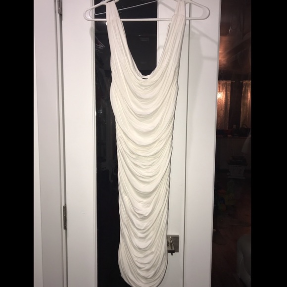 Dresses & Skirts - White BodyCon dress with ruching on the sides!